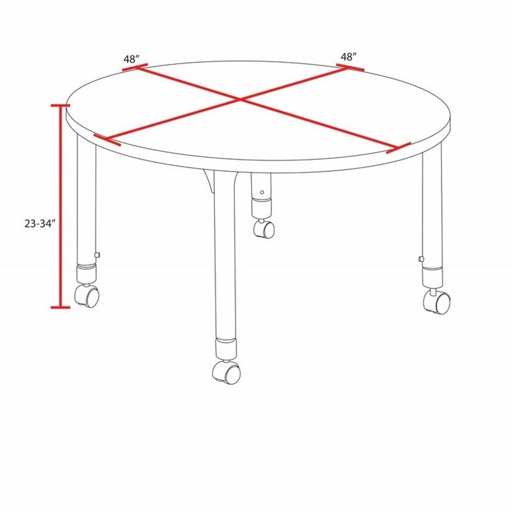 48" Round Mobile Table with 4 Navy Blue Chairs E9621