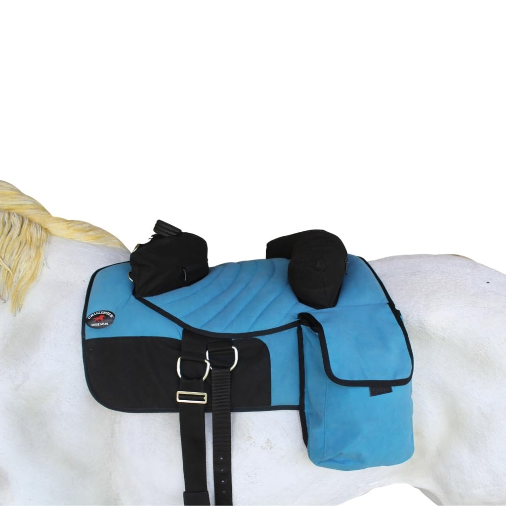 Horse Western Bareback Trail Saddle Pad with Pockets Girth Stirrups Z690572