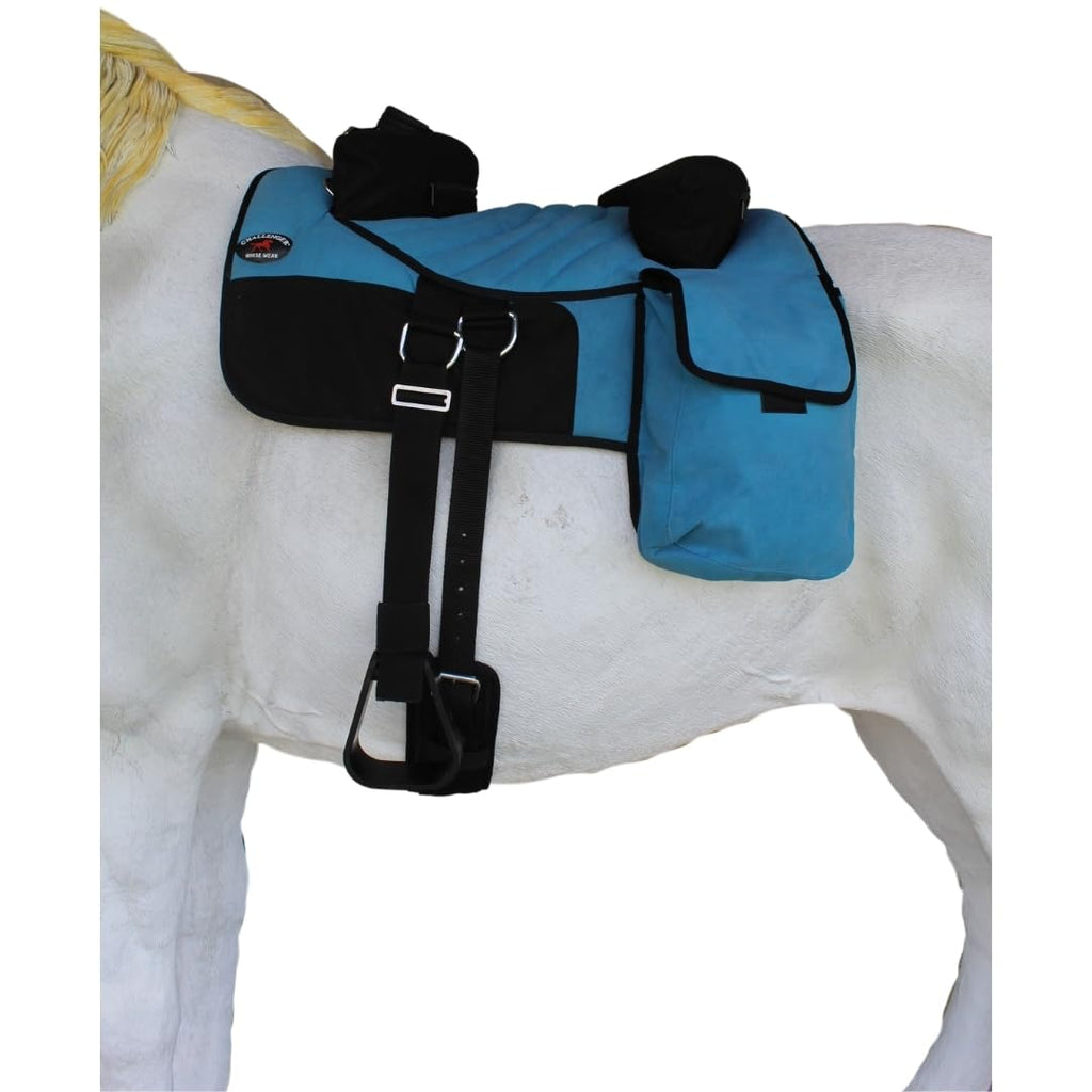 Horse Western Bareback Trail Saddle Pad with Pockets Girth Stirrups Z690572