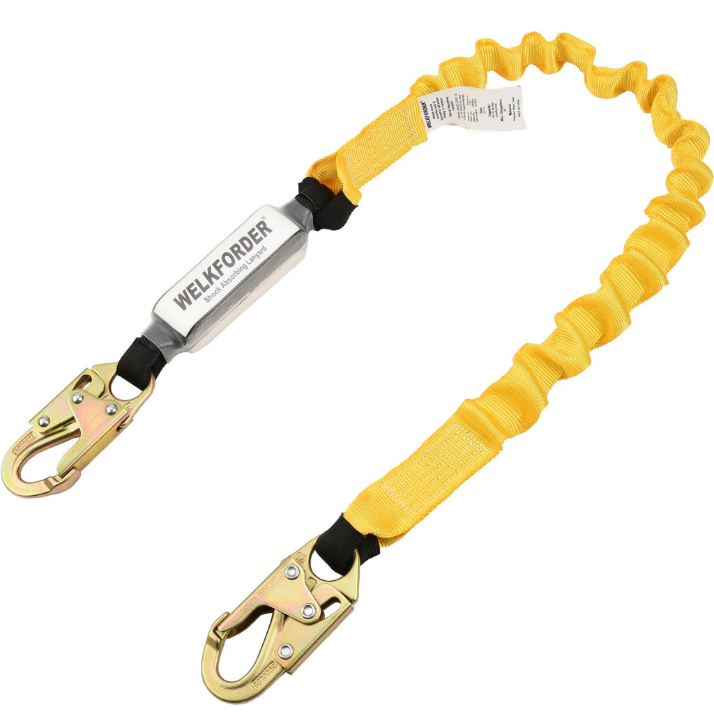 6-Foot Stretchable Safety Lanyard with Double Snap Hook O27634