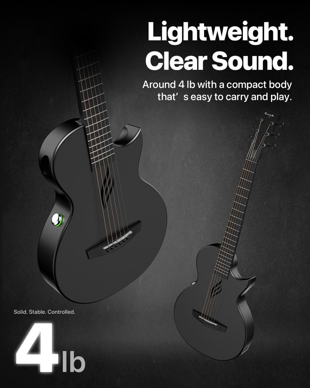 Carbon Fiber 35-Inch Smart Acoustic-Electric Travel Guitar T52039