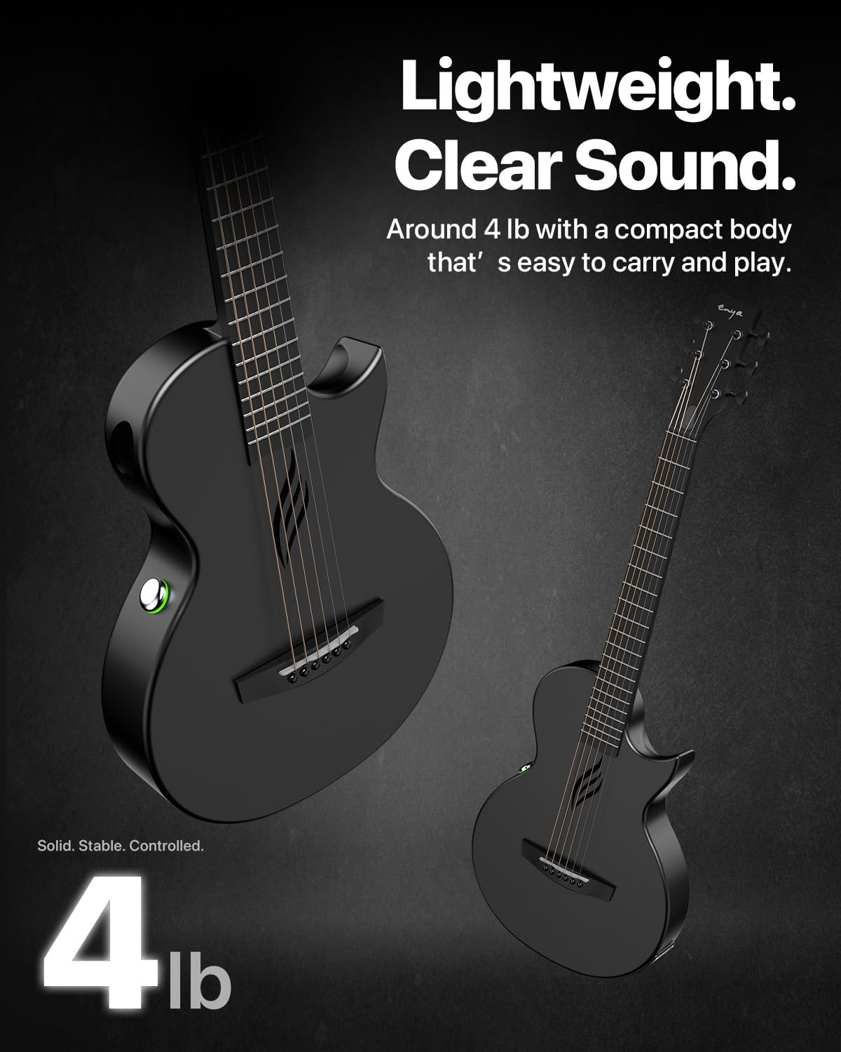 Carbon Fiber 35-Inch Smart Acoustic-Electric Travel Guitar T52039