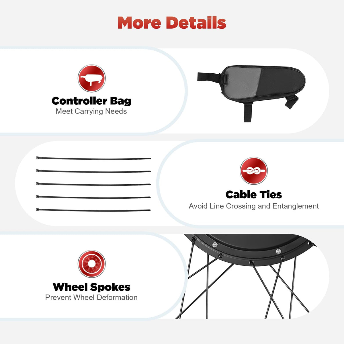 1000W Rear Hub Motor Electric Bike Conversion Kit with LCD Display Y55962