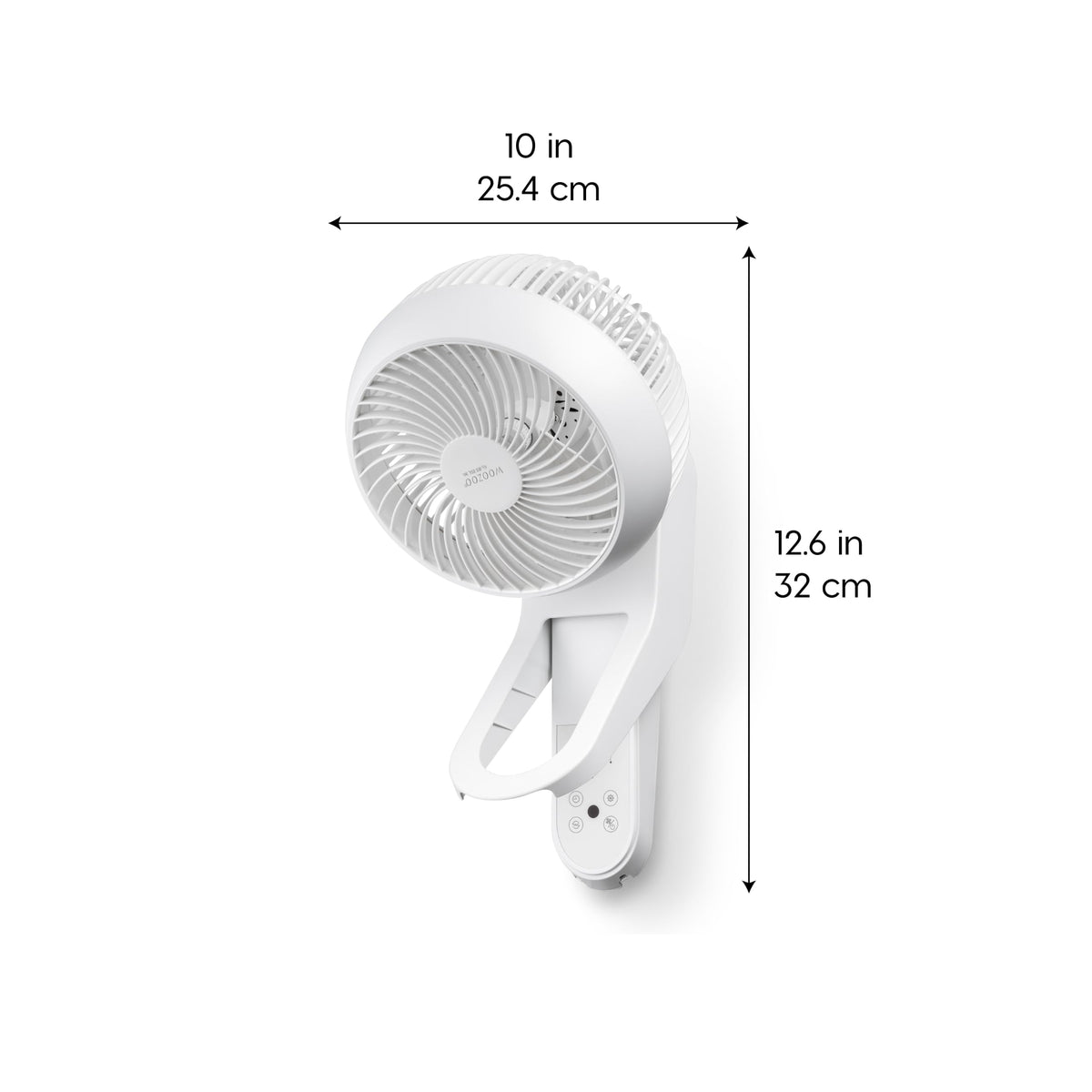 Wall Mount Fan with Remote, 360° Oscillation, 3 Speeds, White V139