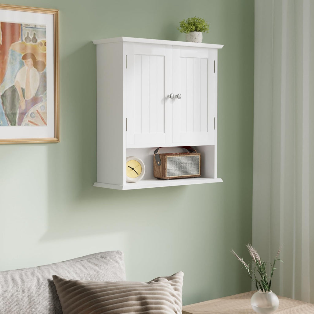 White Wall Mounted Bathroom Cabinet with 2 Door H647