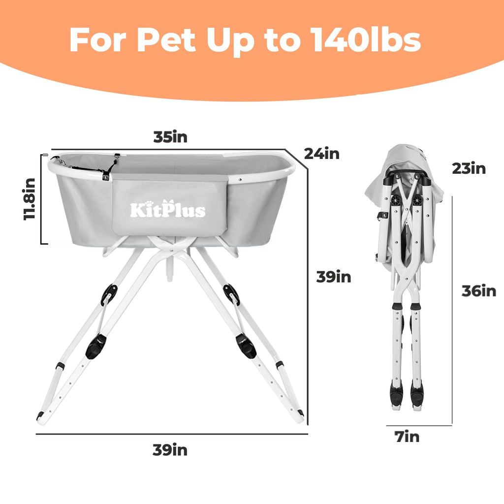 Portable 5 Height Adjustable Dog Bathtub H414