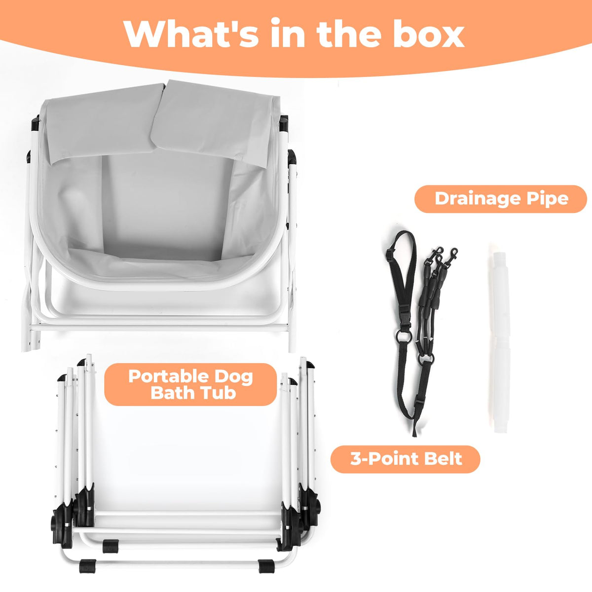 Portable 5 Height Adjustable Dog Bathtub H414