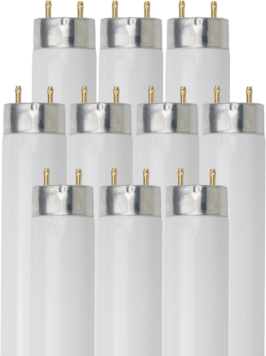 24 Inch T8 Fluorescent Tube Light Bulb 17W 3500K G13 Bi-Pin Pack of 10 D65181