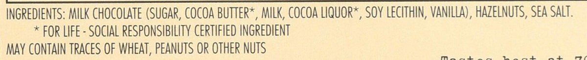 Hazelnut Milk Chocolate Bar 3.2 OZ V261