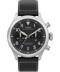 41 mm Quartz Watch Brown Leather Strap Black Dial Stainless Steel Case Z282