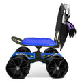 Blue Rolling Garden Cart with Four Wheels and Tool Bag E9801