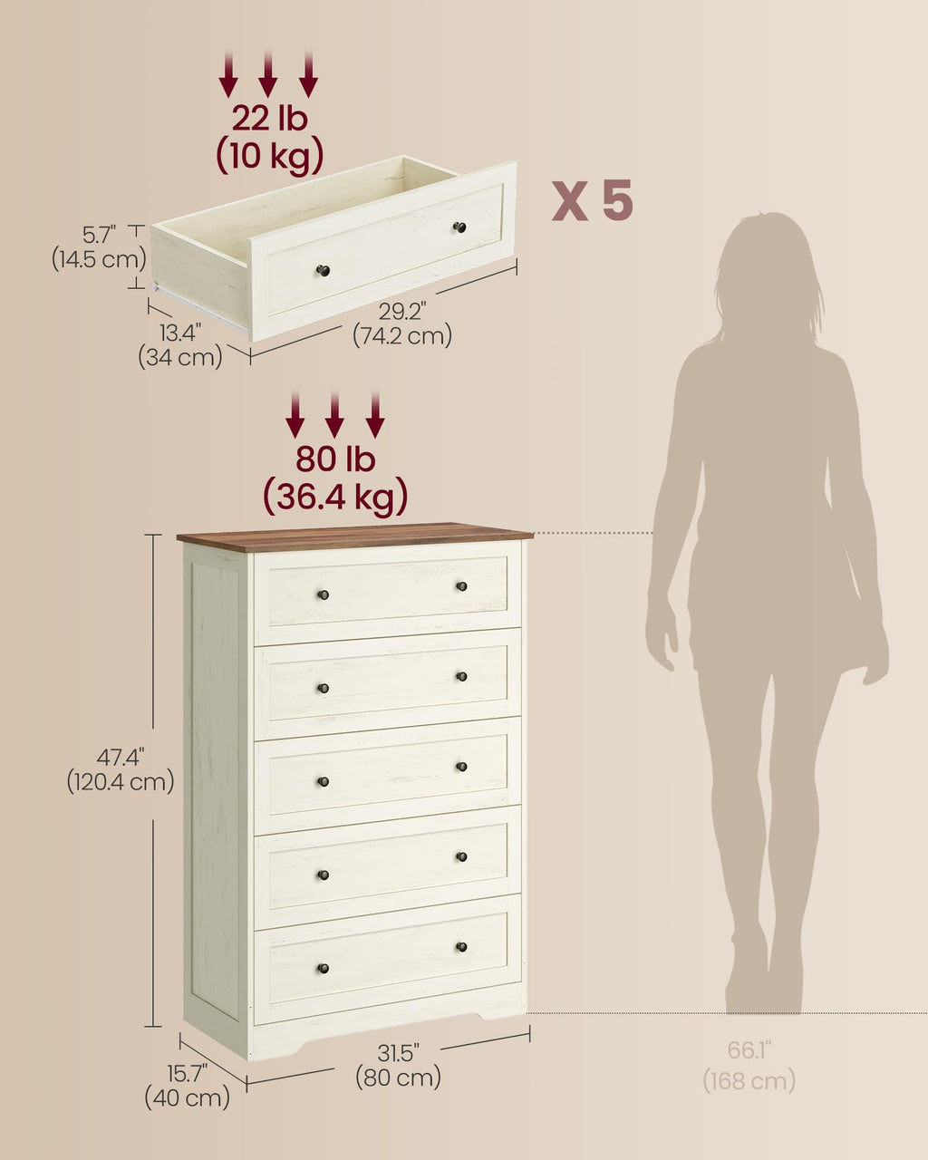 5 Drawer Dresser O198024