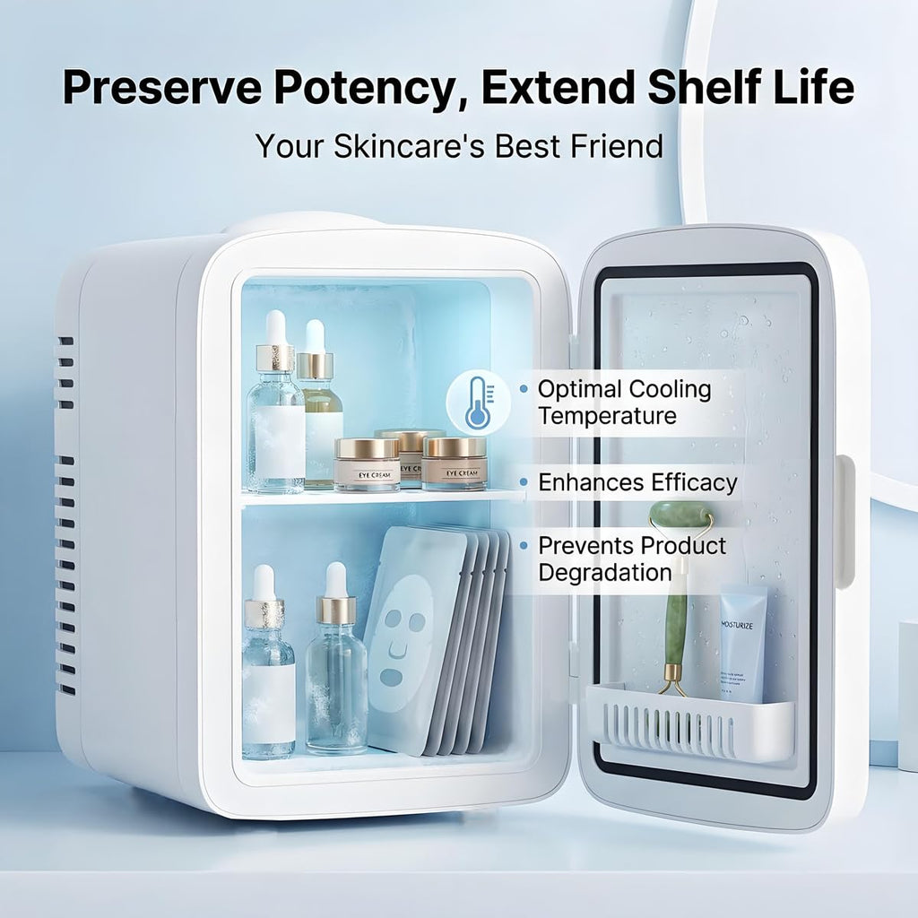 4L Mini Skincare Refrigerator with Dimmable LED Mirror N949