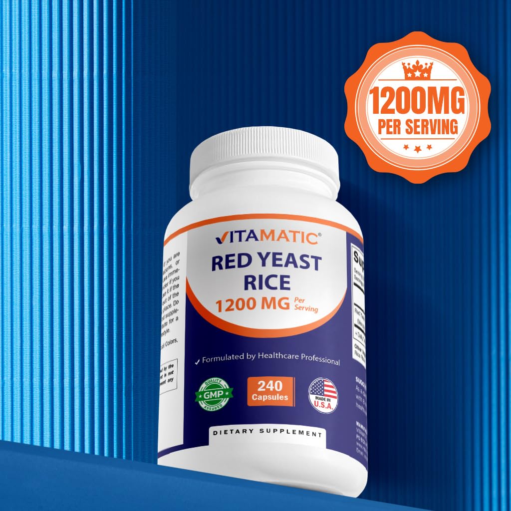 Red Yeast Rice 1200 mg 240 Veg Capsules E36075