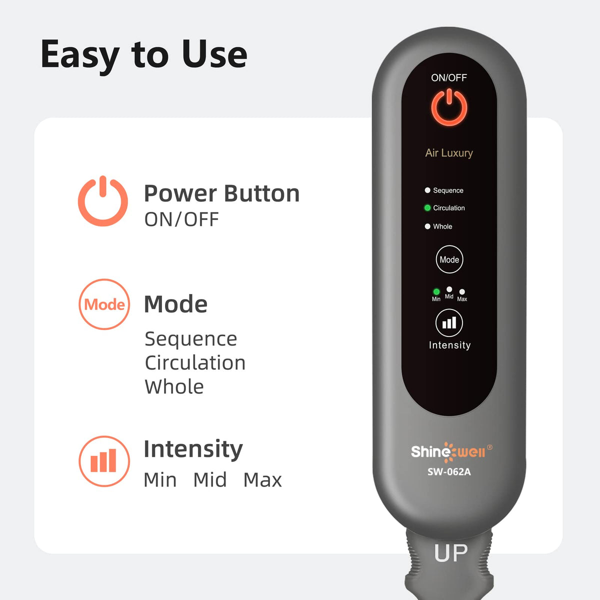 Air Compression Leg Massager with 3 Modes 3 Intensities D22860
