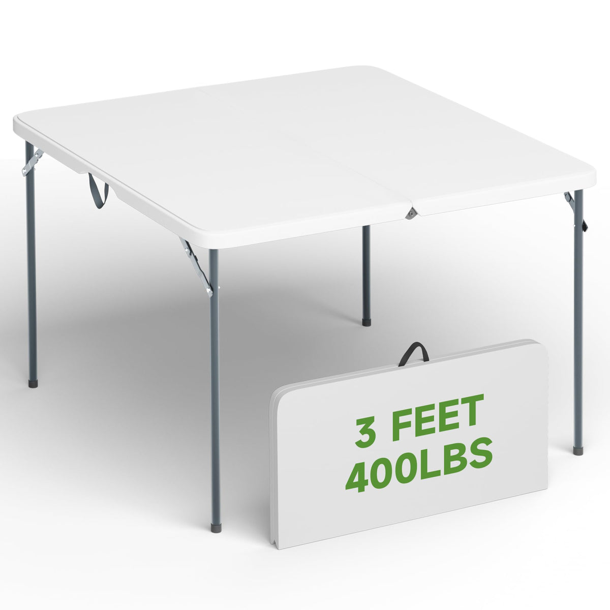 3 ft Square Folding Card Table with Carrying Handle A639