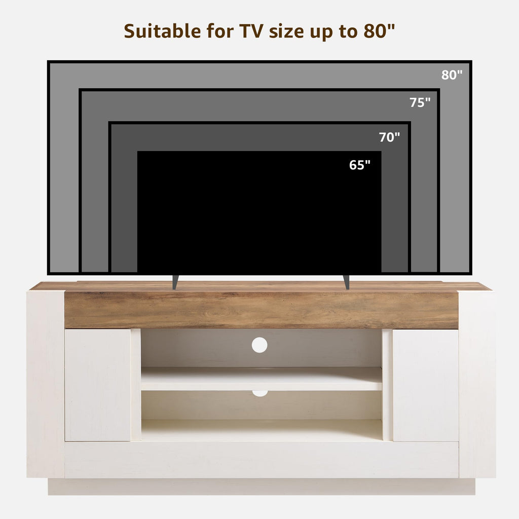 70" Antique White TV Stand P3226