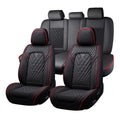 Black-Red Leather Car Seat Covers Full Set M59788