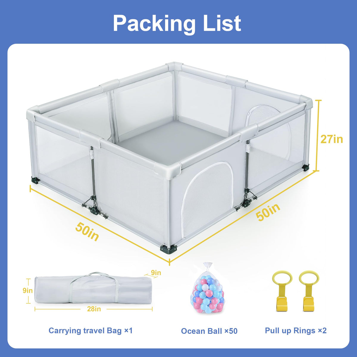 Foldable Baby Playpen D8036