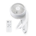 Wall Mount Fan with Remote, 360° Oscillation, 3 Speeds, White V139