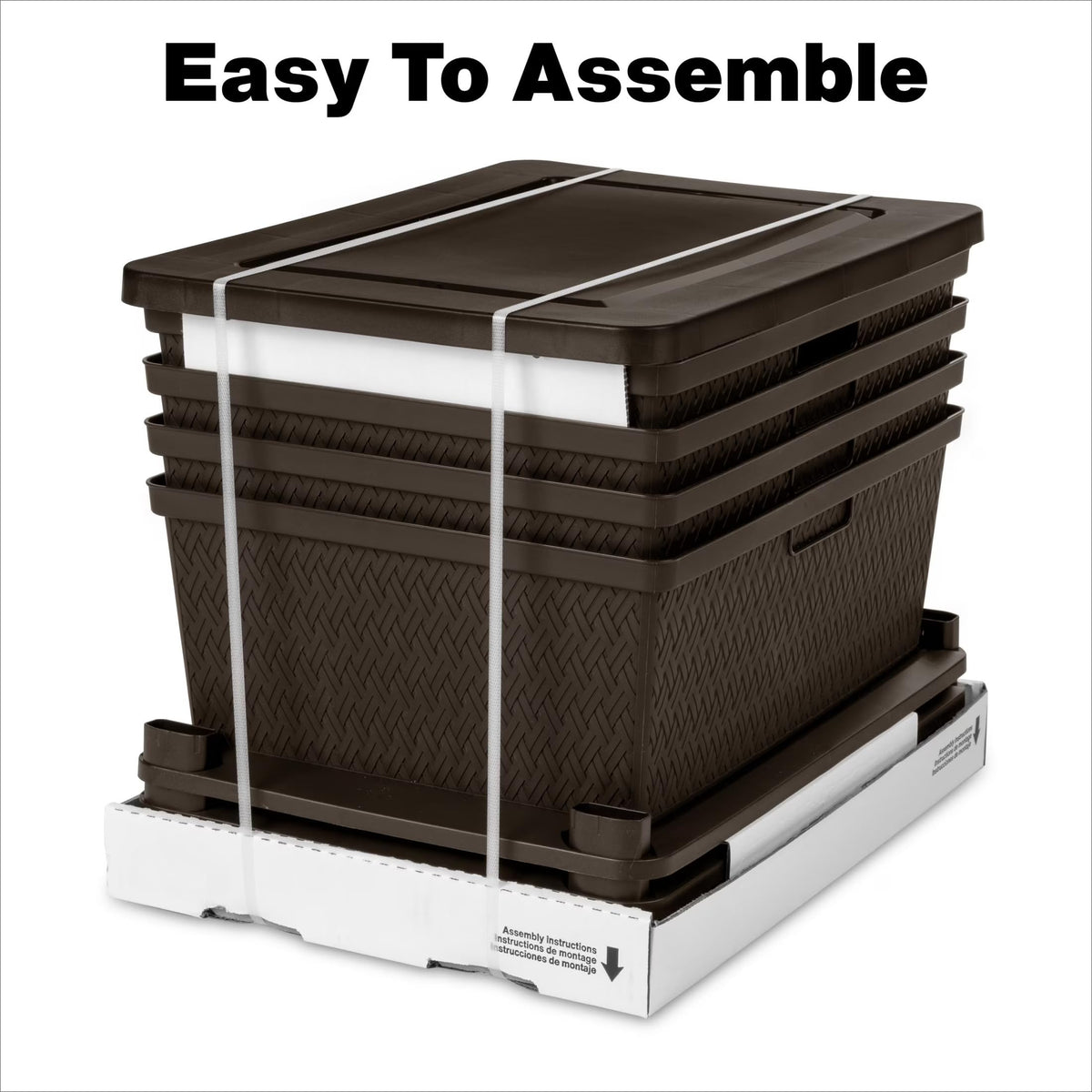 Brown 4-Drawer Storage Tower with Bins V419907