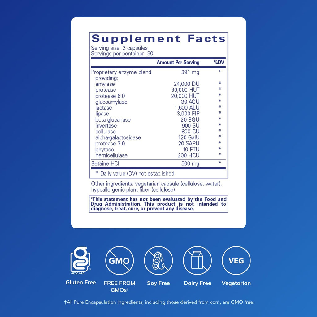 Digestive Enzymes Ultra with Betaine HCl, 180 Capsules G9546