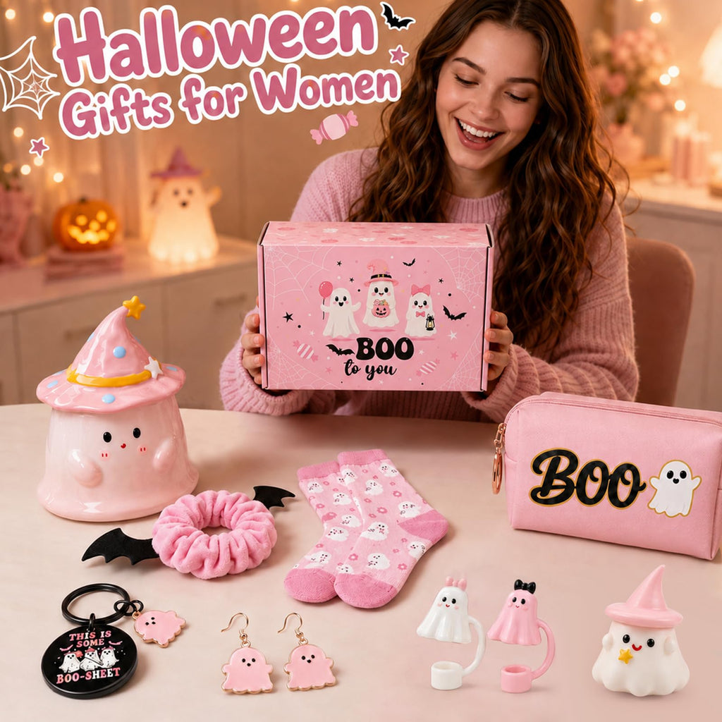Pink Halloween Boo Basket Set with 14oz Cups Z427692