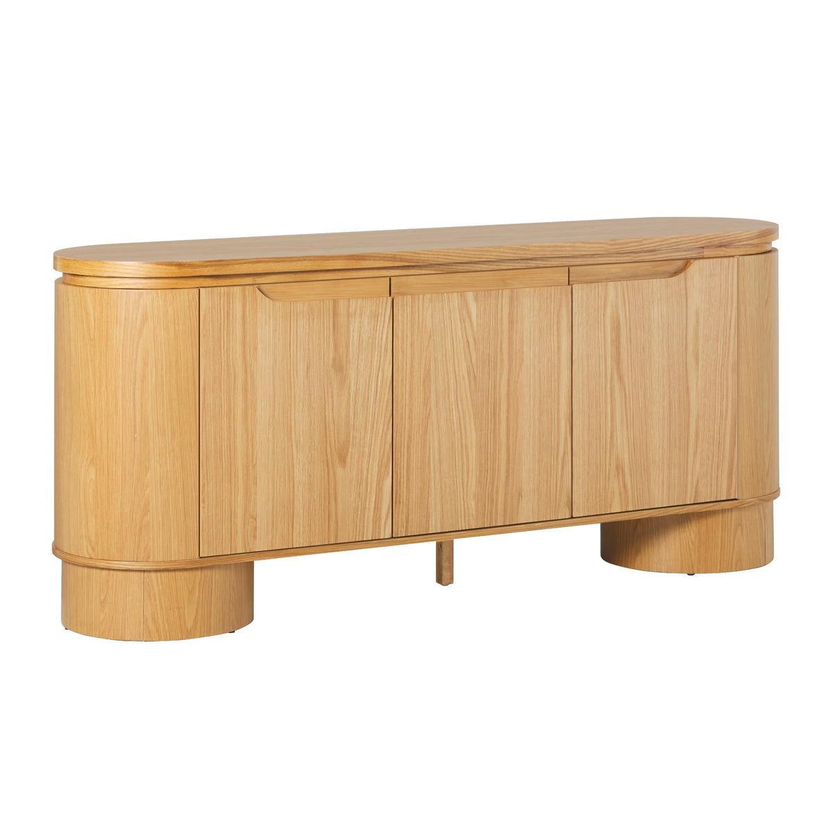 70 Inch White Oak Wood Sideboard TV Stand with Storage W413