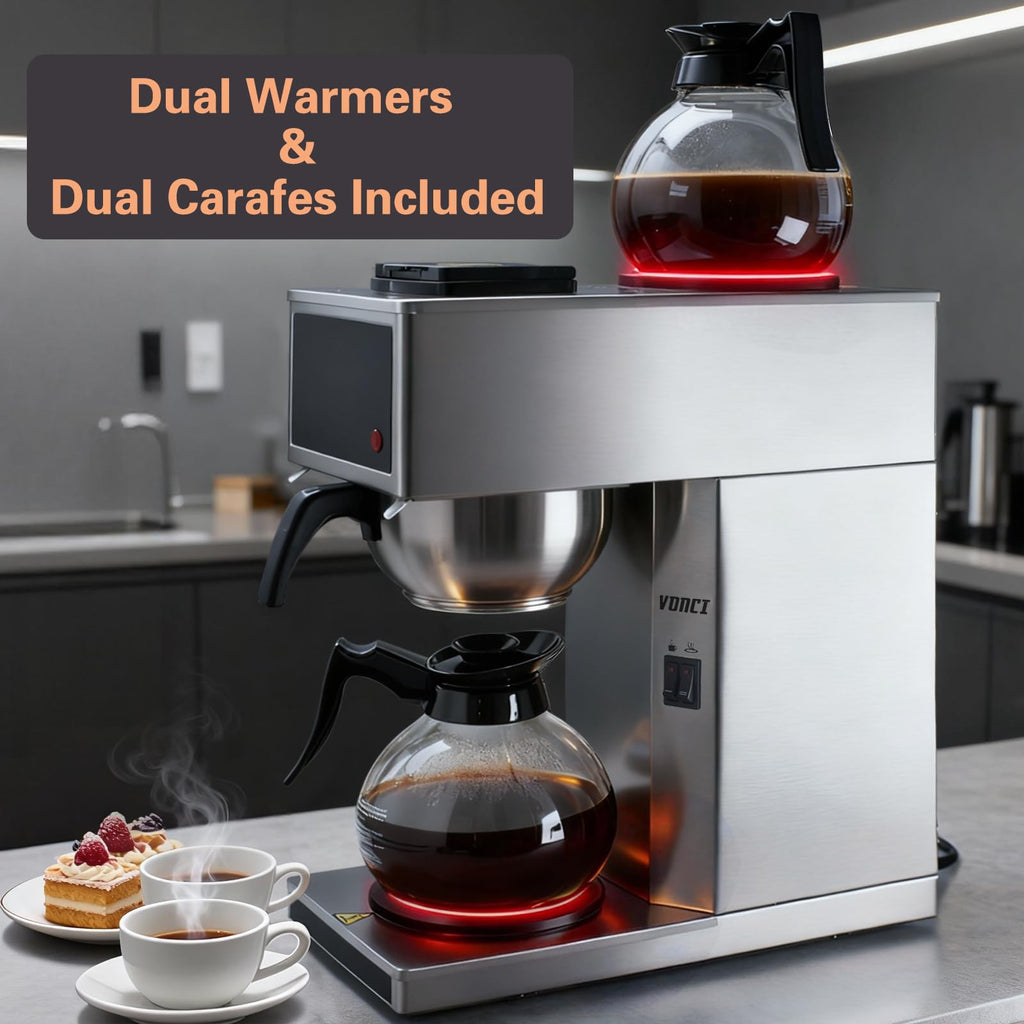 12-Cup Commercial Drip Coffee Maker with 2 Carafes G4585
