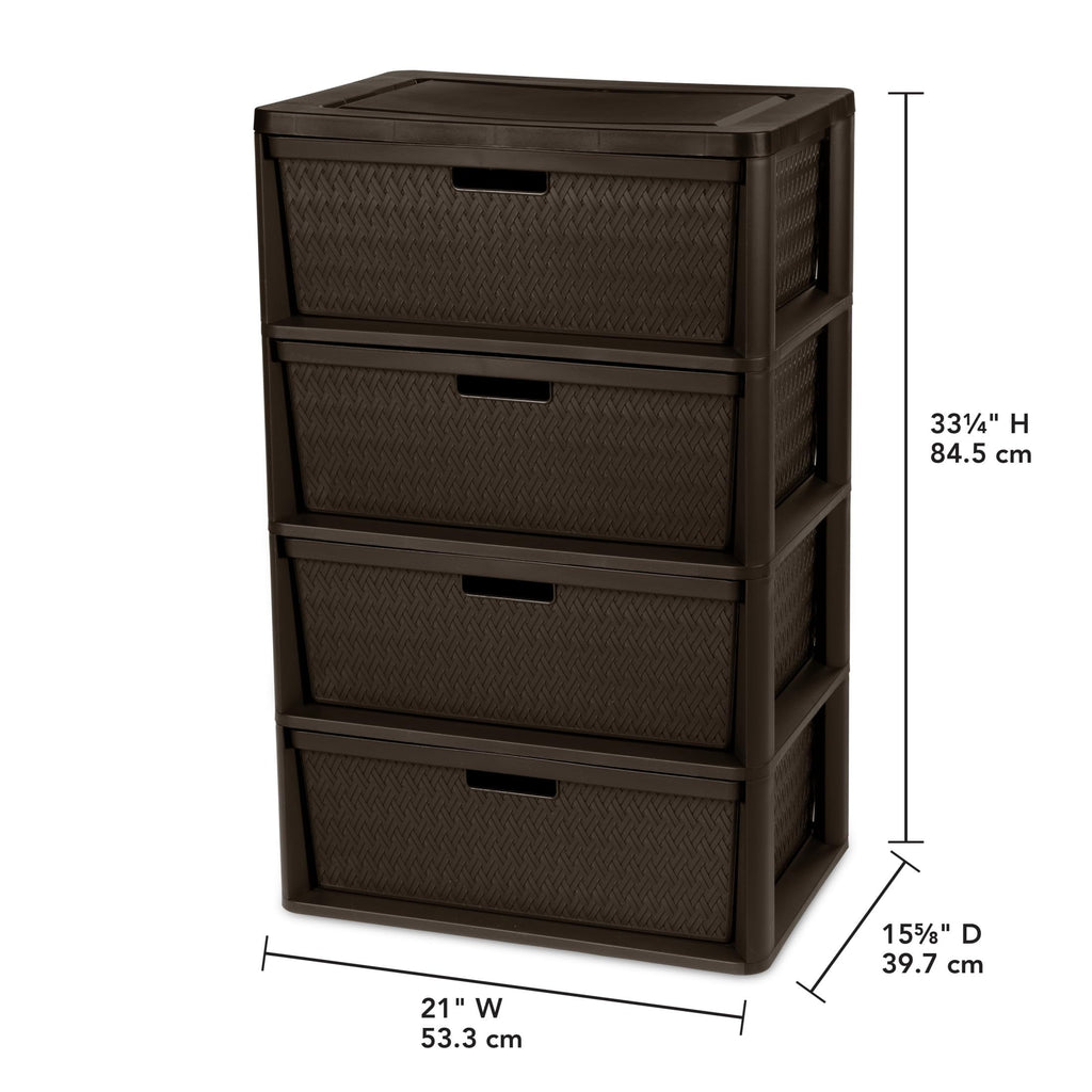 Brown 4-Drawer Storage Tower F52028