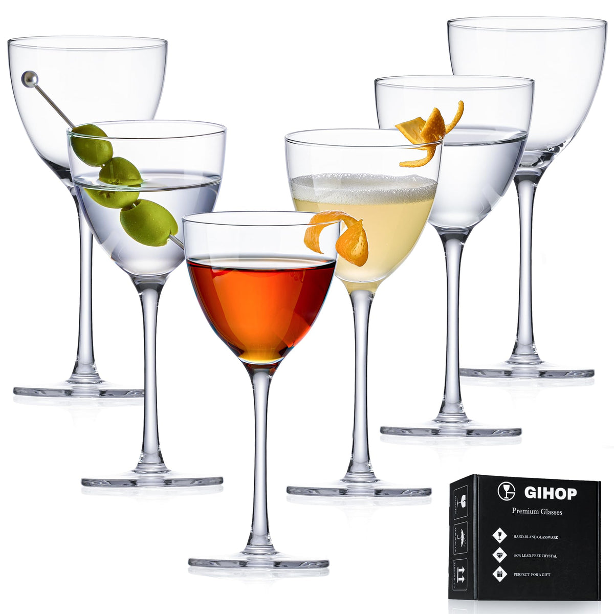 Coupe Martini Glasses Set of 6 B2412