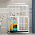 3-Tier Metal Wire Cat Cage with Hammock and Casters G17871