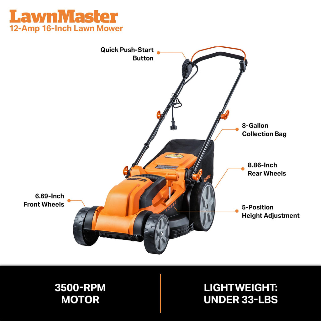 Electric 16-Inch 12AMP Lawn Mower M4089