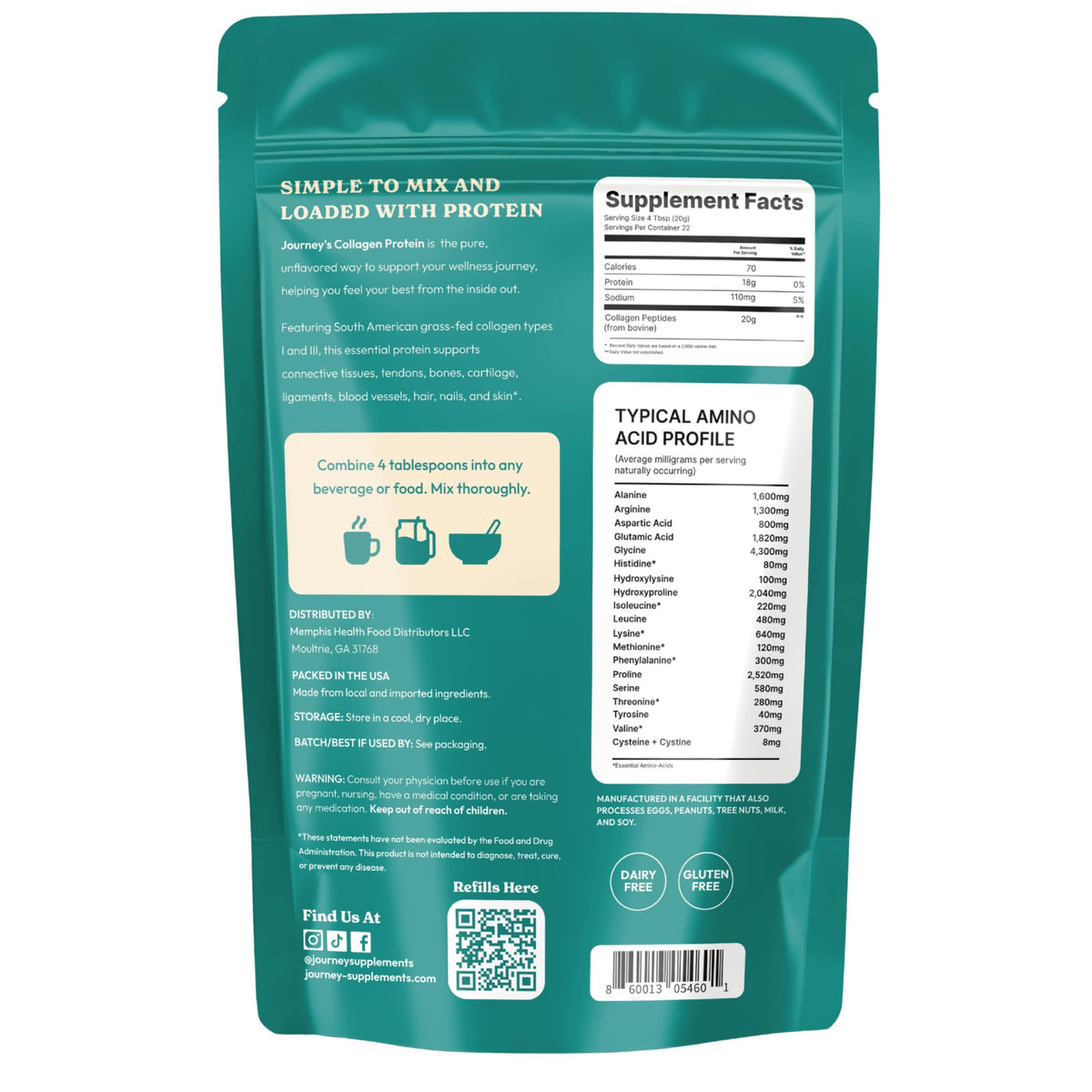 Unflavored Grass-Fed Collagen Peptides Powder I9478