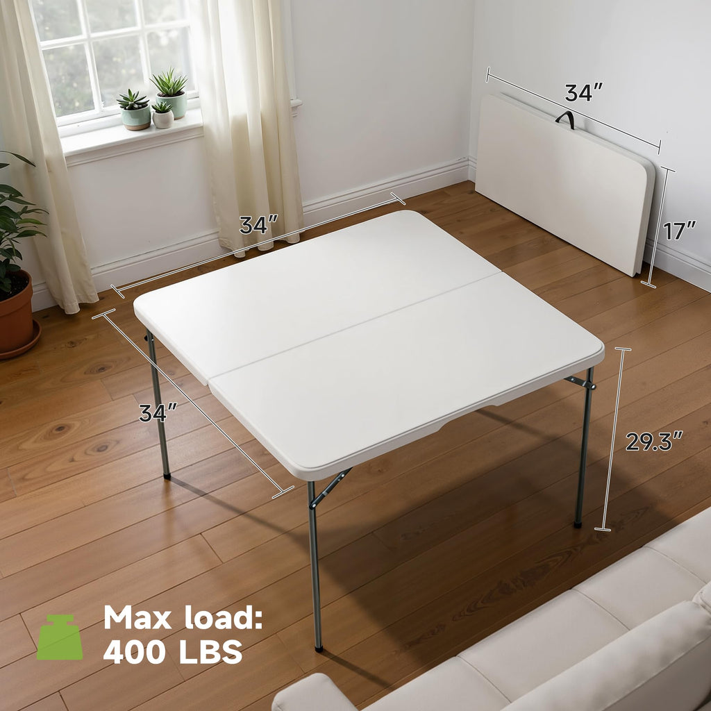3 ft Square Folding Card Table with Carrying Handle A639