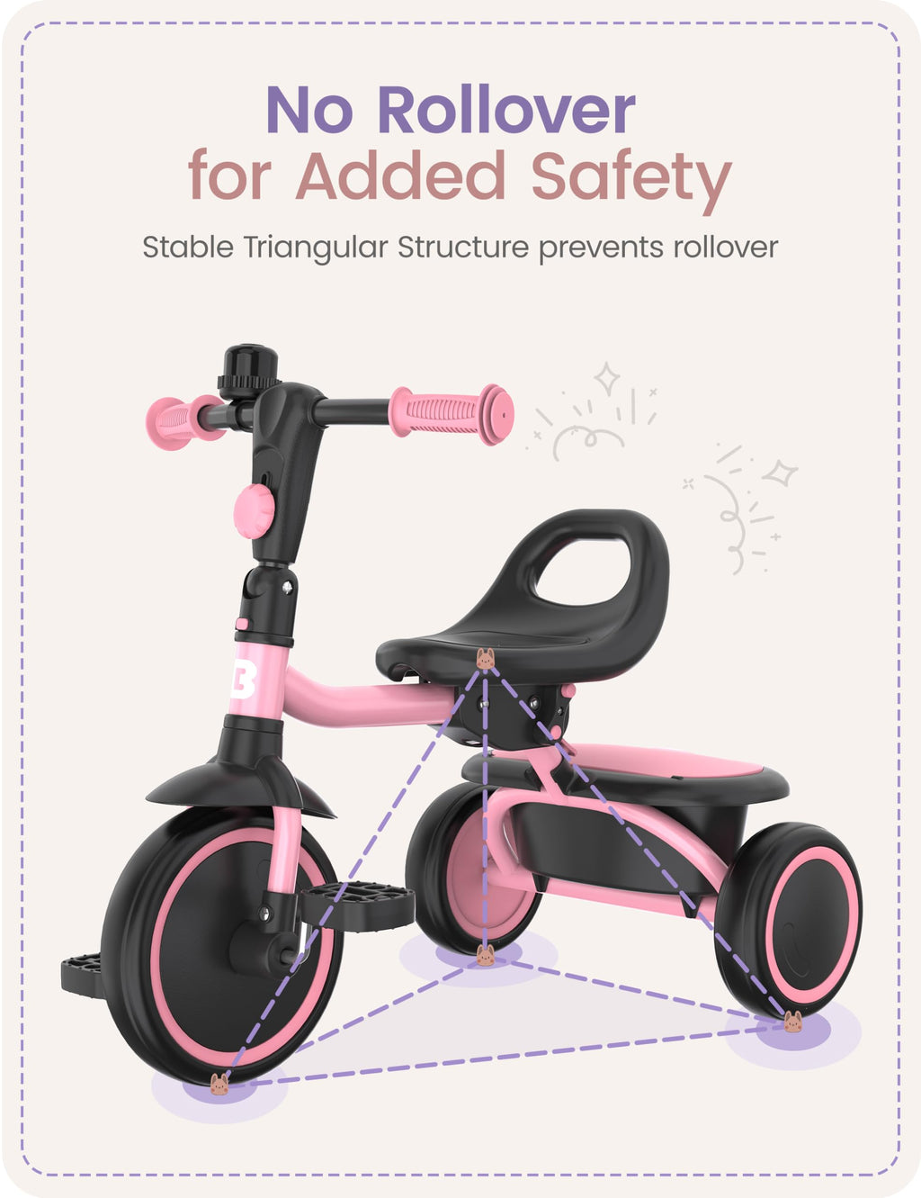Pink Toddler Tricycle with Bell T901474
