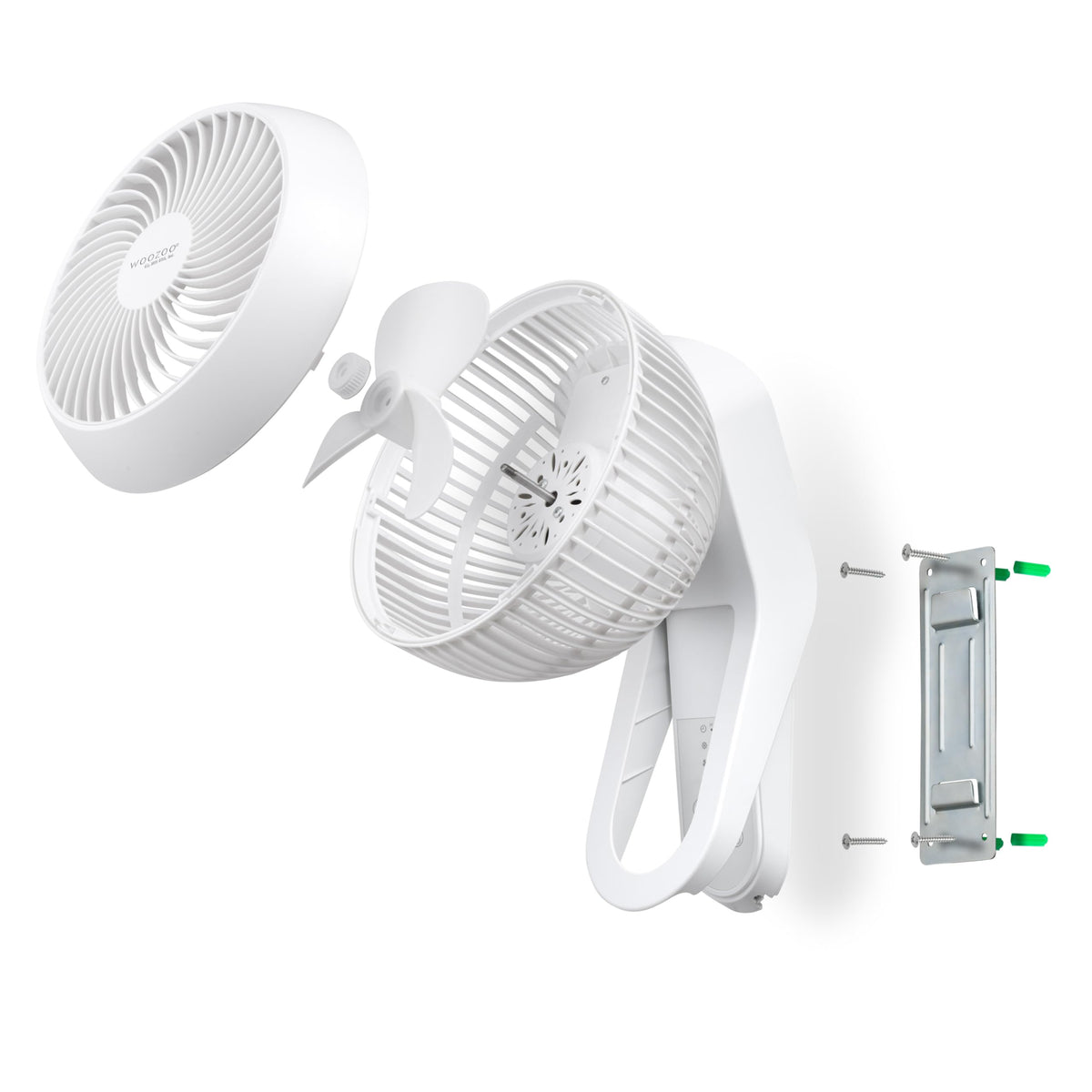 Wall Mount Fan with Remote, 360° Oscillation, 3 Speeds, White V139