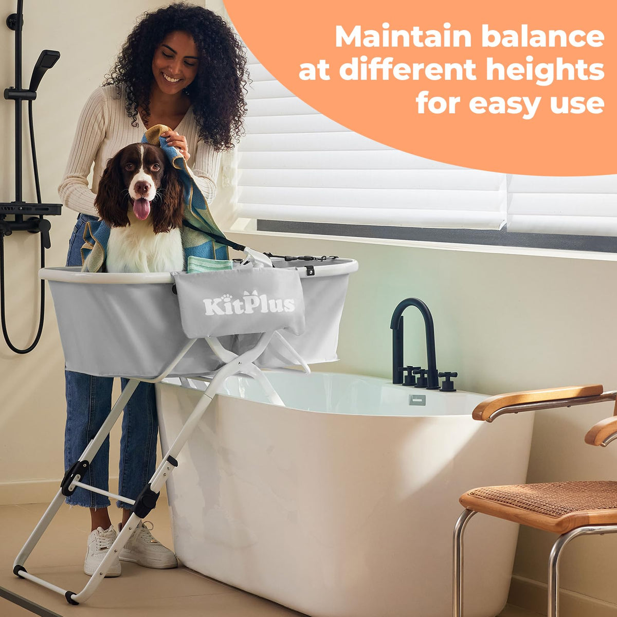 Portable 5 Height Adjustable Dog Bathtub H414