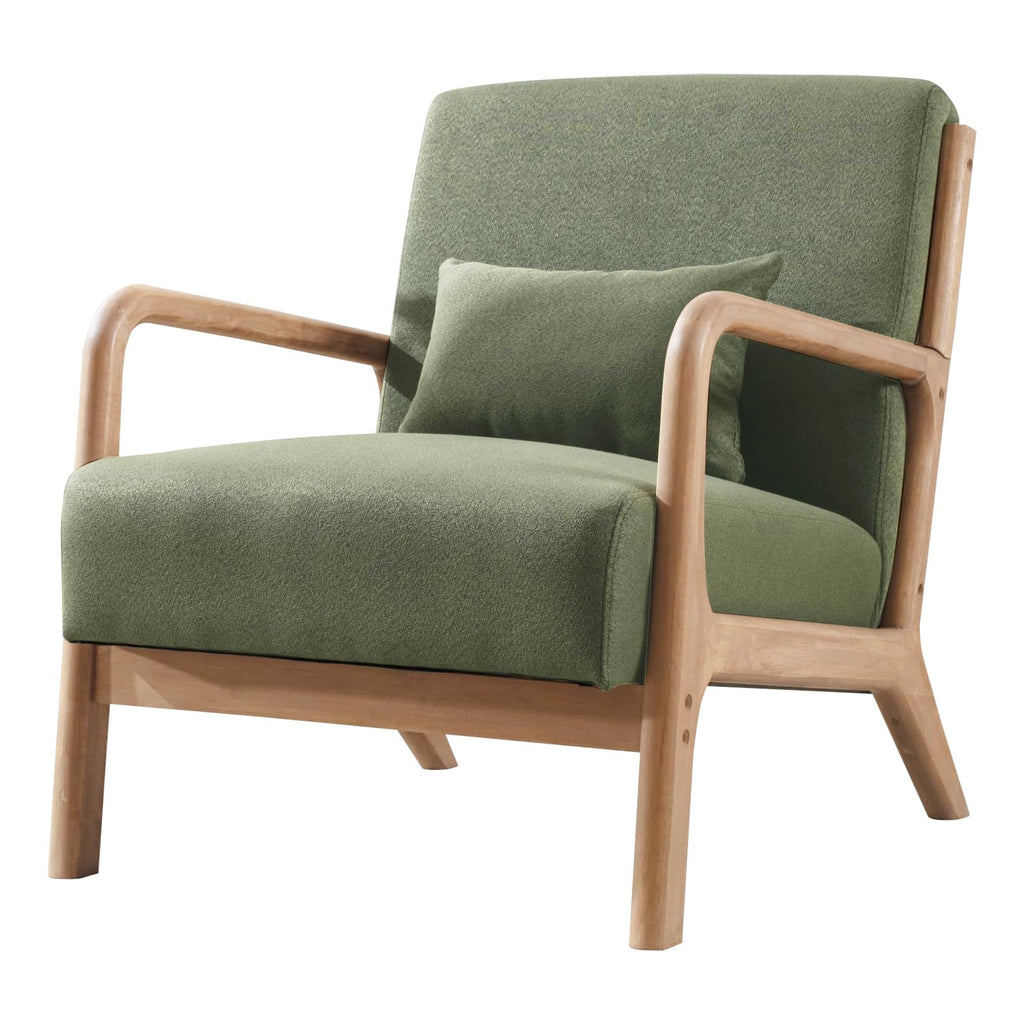 Mid Century Modern Accent Chairs Set of 2 Fabric Wood Armchair H213