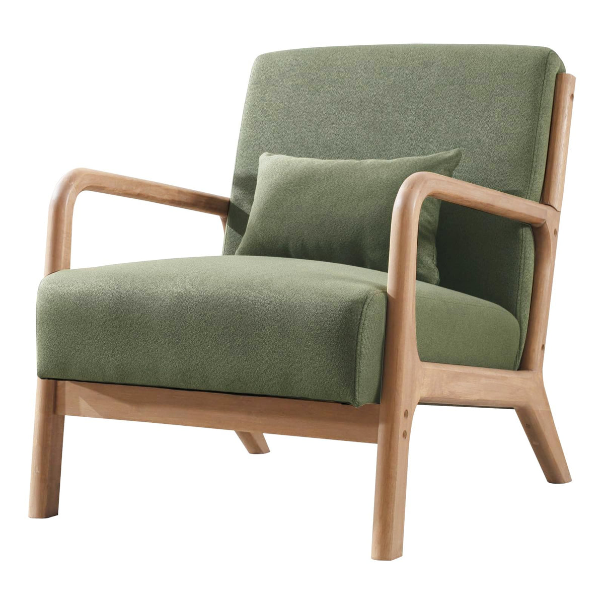 Mid Century Modern Accent Chairs Set of 2 Fabric Wood Armchair H213