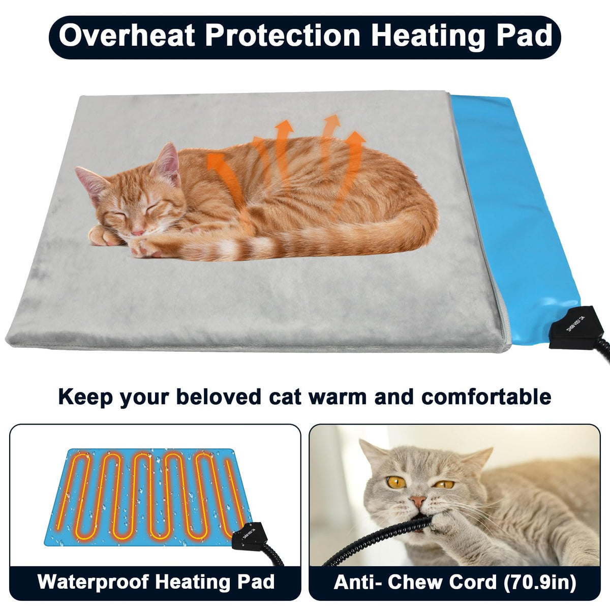 Large 100% Weatherproof Heated Outdoor Cat House with Escape Door F3358