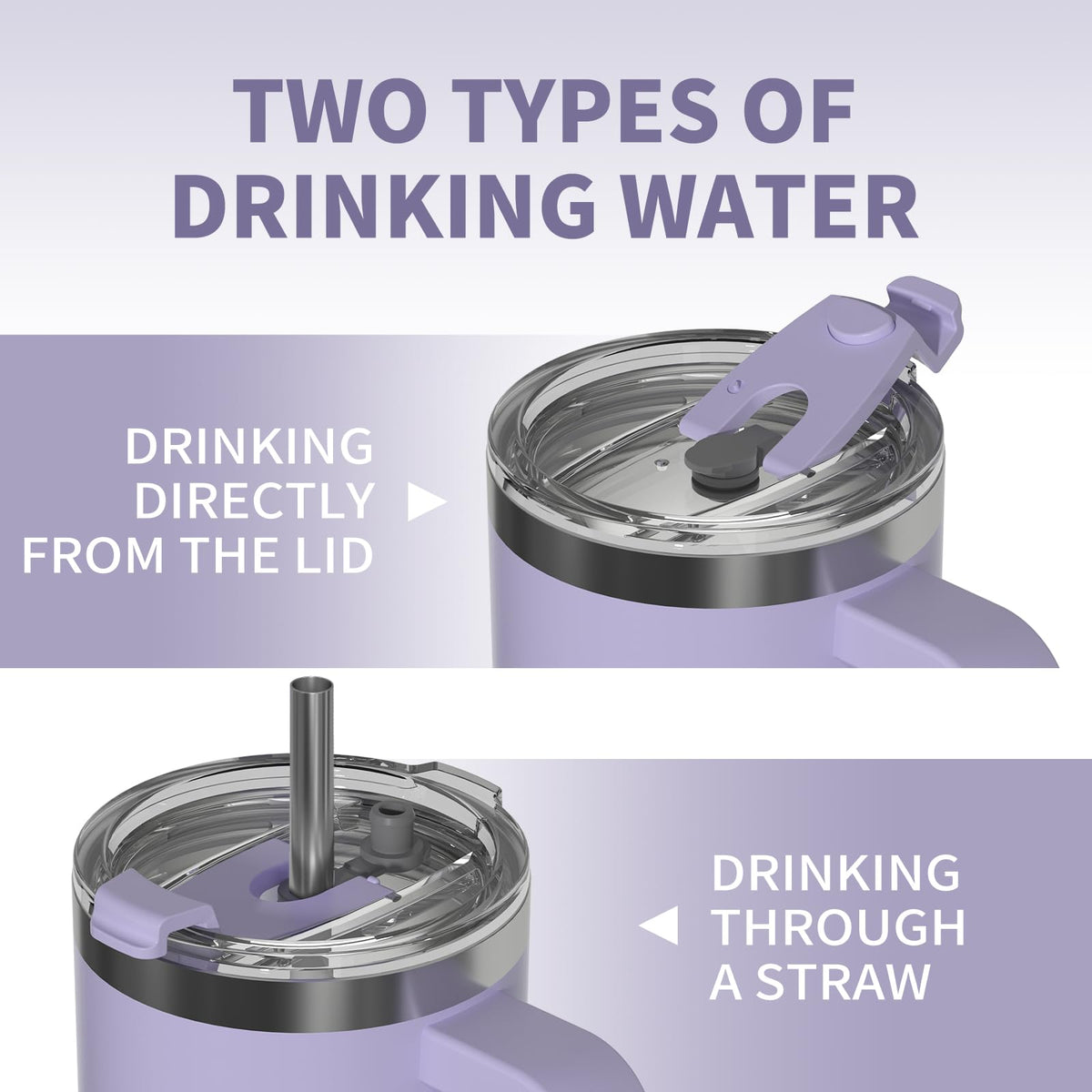 20 oz Insulated Stainless Steel Tumbler with Handle, Lid and Straw D307614