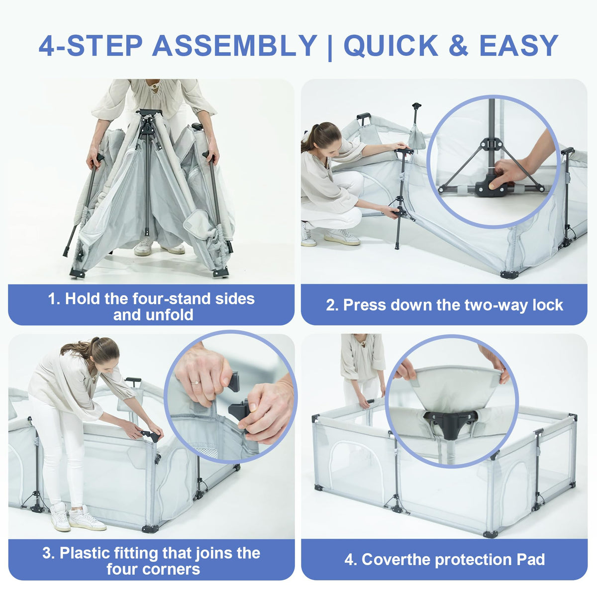 Foldable Baby Playpen D8036