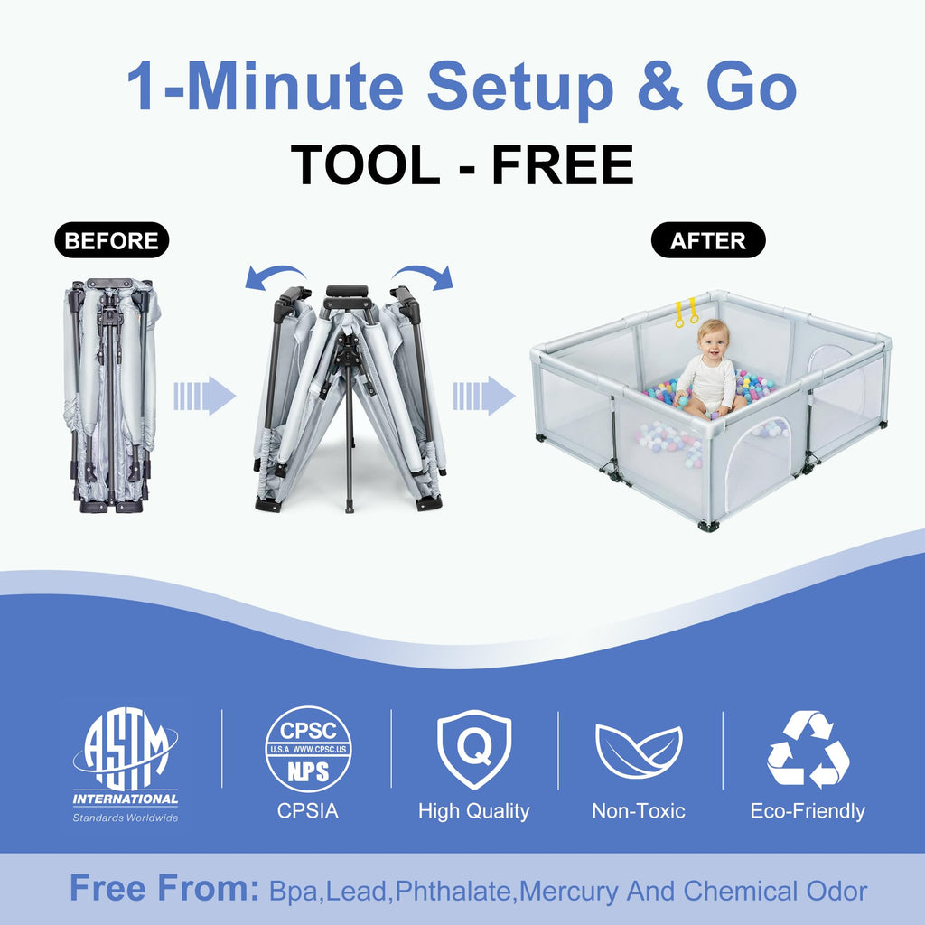 Foldable Baby Playpen D8036