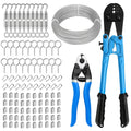 1/8 Wire Rope Kit, 100ft Stainless Steel Cable with Crimping Tool & Cutter M961