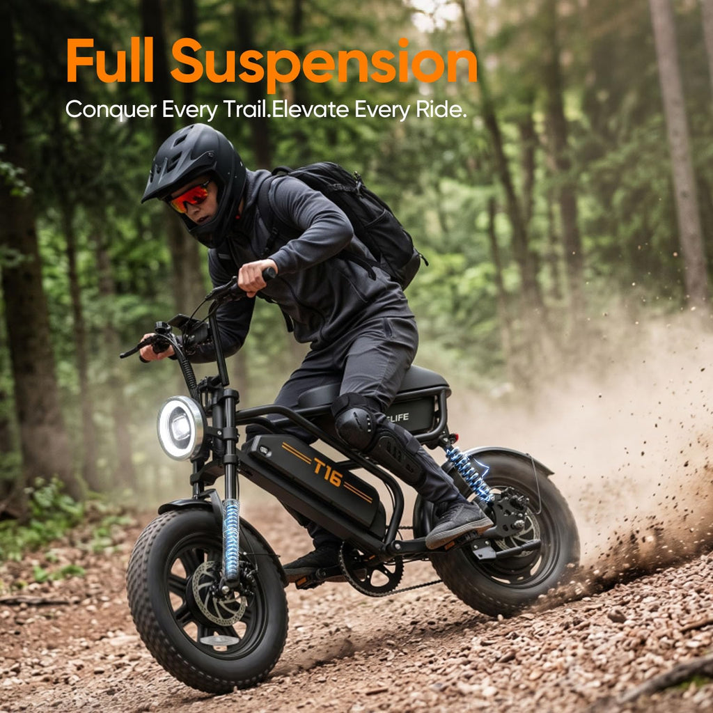 1000W Peak Electric Bike with 48V 13AH Battery, 16" Fat Tire I713438