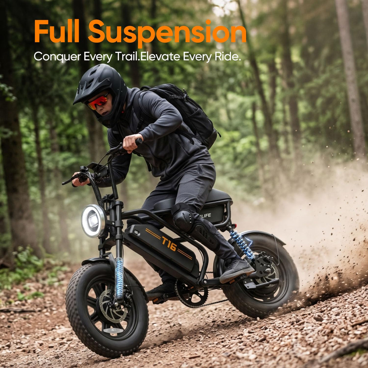 1000W Peak Electric Bike with 48V 13AH Battery, 16" Fat Tire I713438