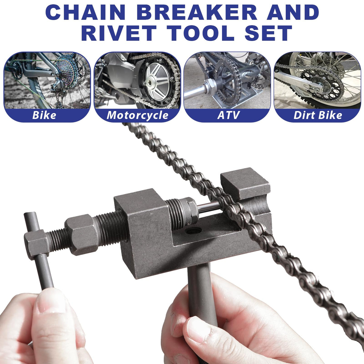 19pc Motorcycle Chain Breaker Rivet Tool Set R549