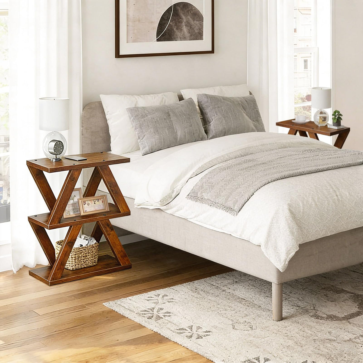 3 Tier Side Table with Storage Shelves F7939