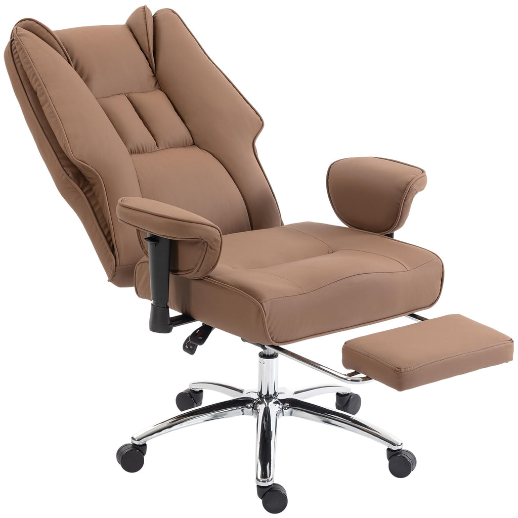 Brown Ergonomic Reclining Office Chair with Footrest V772526